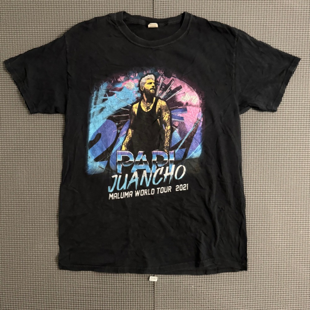 Maluma Papi Juancho World Tour 2021 Graphic T-Shirt Black Men's Medium